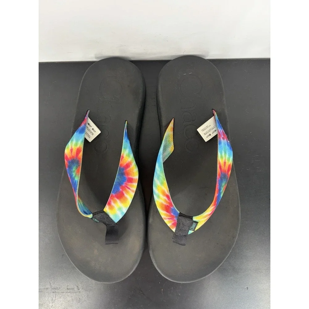 Chaco Men's Chillos Flip Flop Size 9 Dark tie Dye Multicolor
